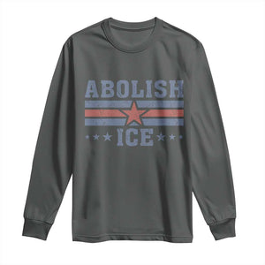 Abolish Ice Long Sleeve Shirt Resist Support Immigrants Refugees TS11 Dark Heather Print Your Wear