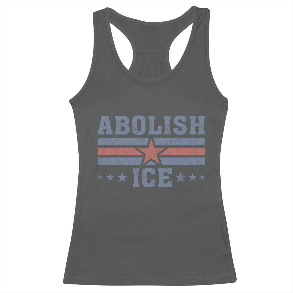 Abolish Ice Racerback Tank Top Resist Support Immigrants Refugees TS11 Dark Heather Print Your Wear