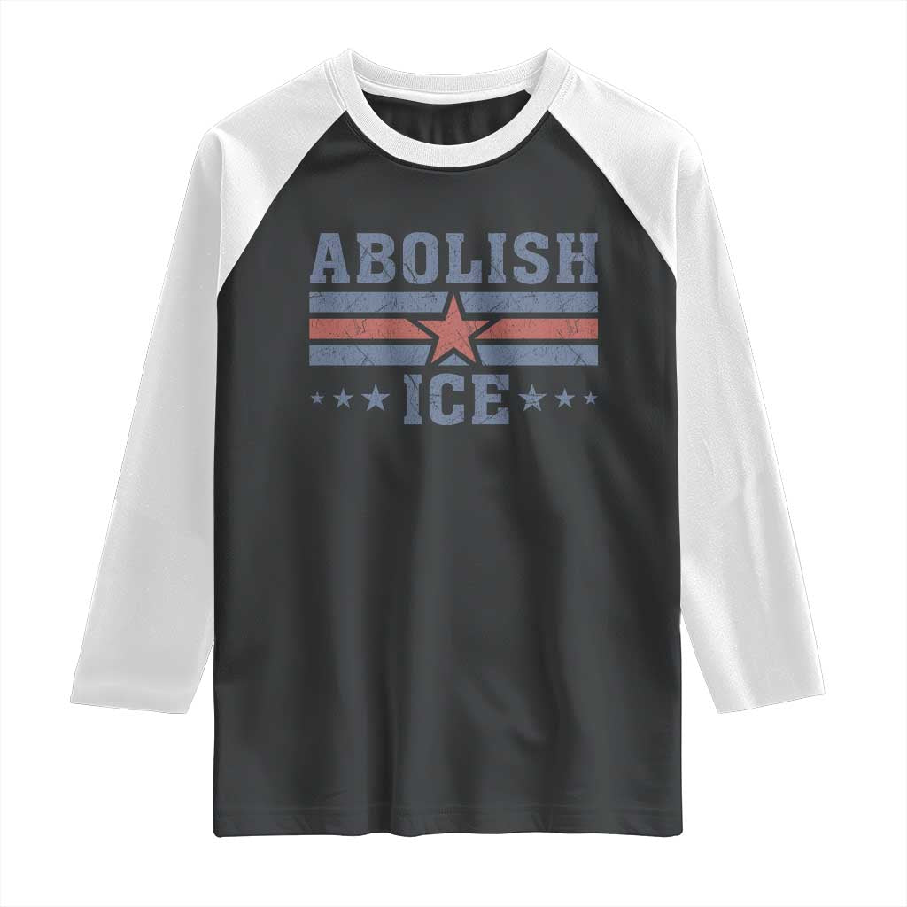 Abolish Ice Raglan Shirt Resist Support Immigrants Refugees TS11 Black White Print Your Wear