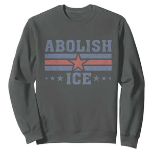 Abolish Ice Sweatshirt Resist Support Immigrants Refugees TS11 Dark Heather Print Your Wear