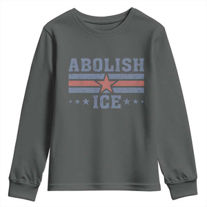 Abolish Ice Youth Sweatshirt Resist Support Immigrants Refugees TS11 Dark Heather Print Your Wear