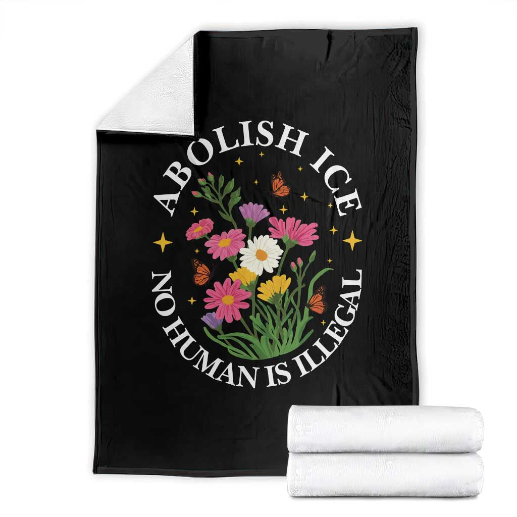Abolish Ice No Human Is Illegal Throw Blanket Immigration Rights Protest TS11 Black Print Your Wear