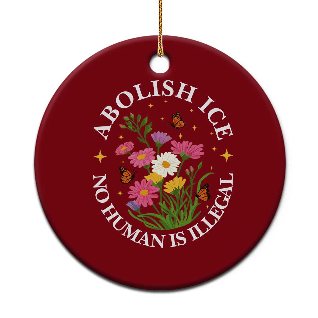 Abolish Ice No Human Is Illegal Ceramic Ornament Immigration Rights Protest TS11 1pc Red Print Your Wear