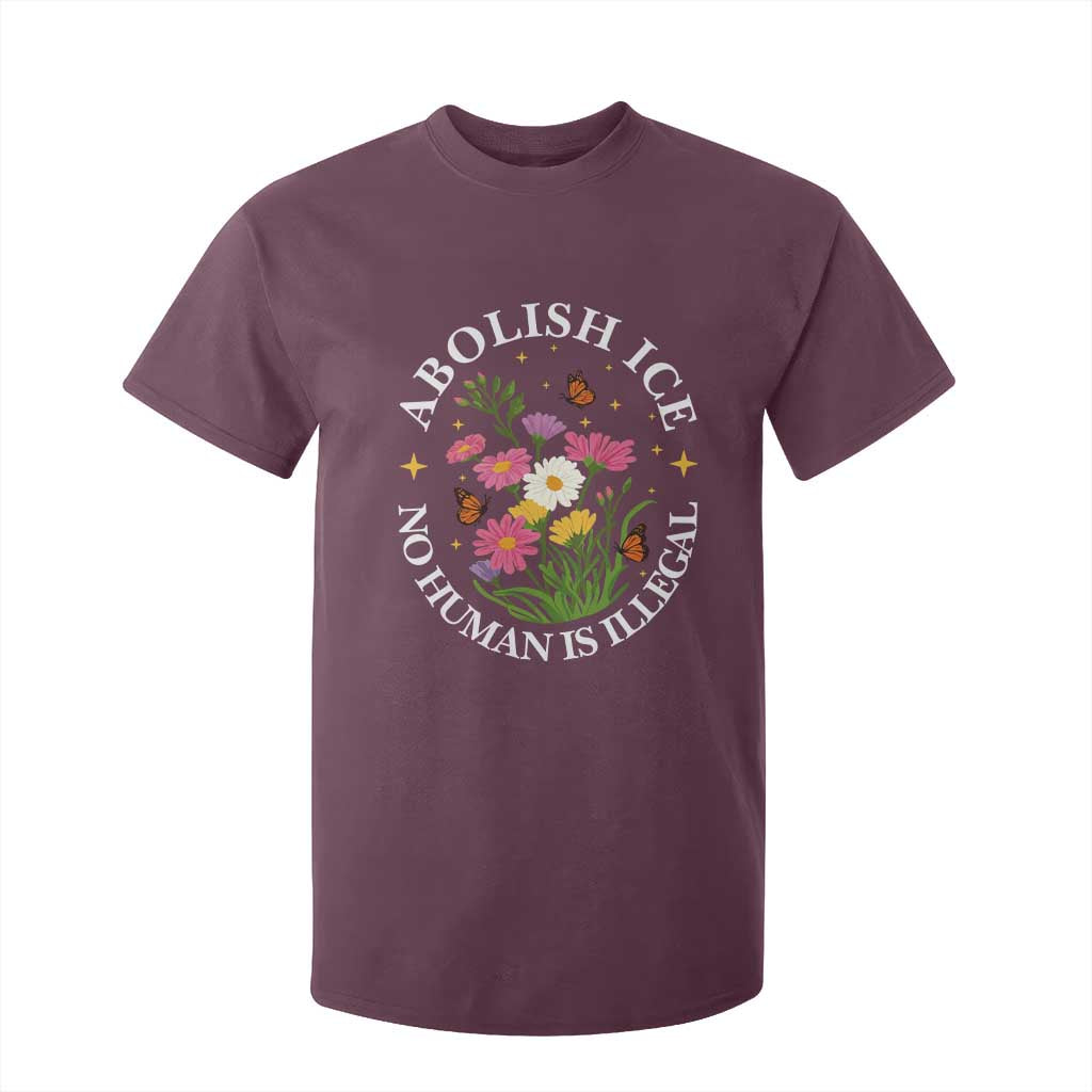 Abolish Ice No Human Is Illegal T Shirt For Kid Immigration Rights Protest TS11 Maroon Print Your Wear