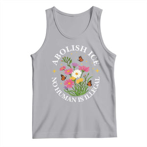 Abolish Ice No Human Is Illegal Tank Top Immigration Rights Protest TS11 Athletic Heather Print Your Wear