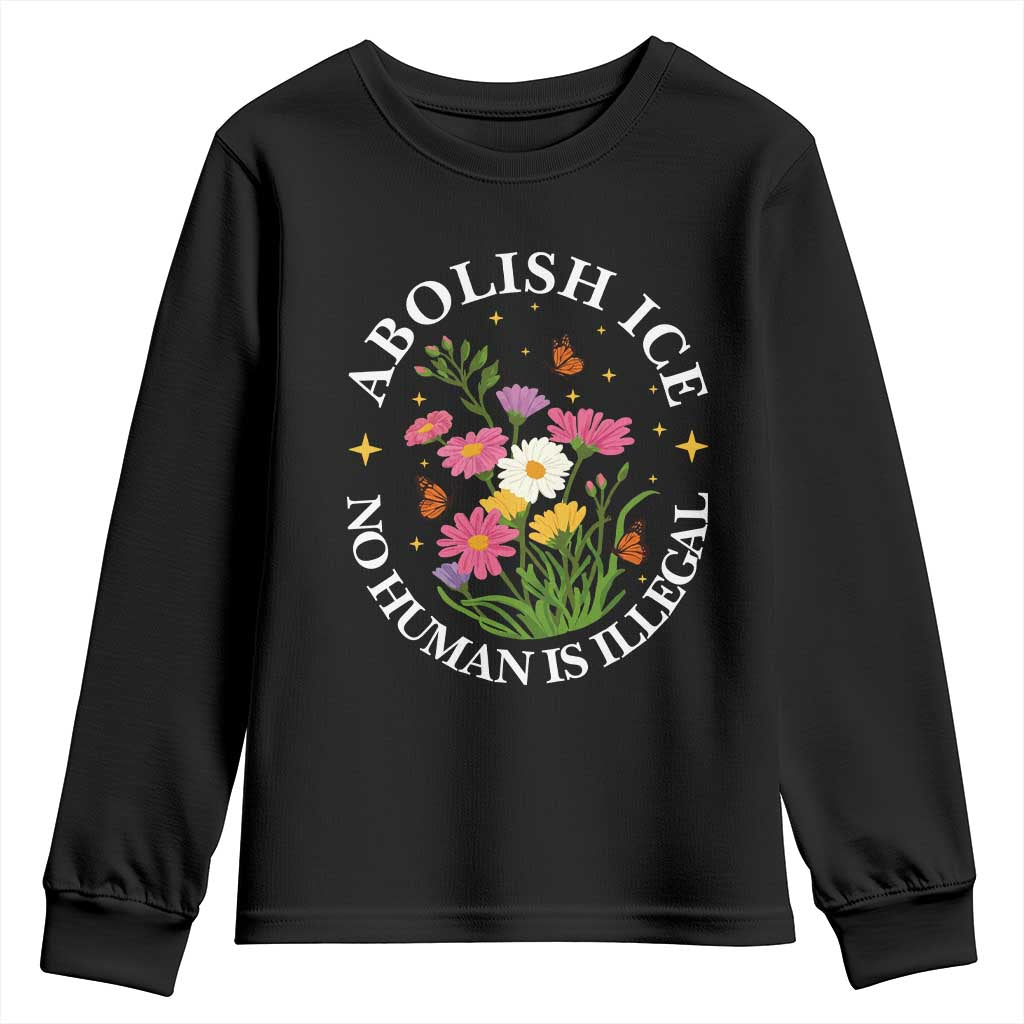 Abolish Ice No Human Is Illegal Youth Sweatshirt Immigration Rights Protest TS11 Black Print Your Wear