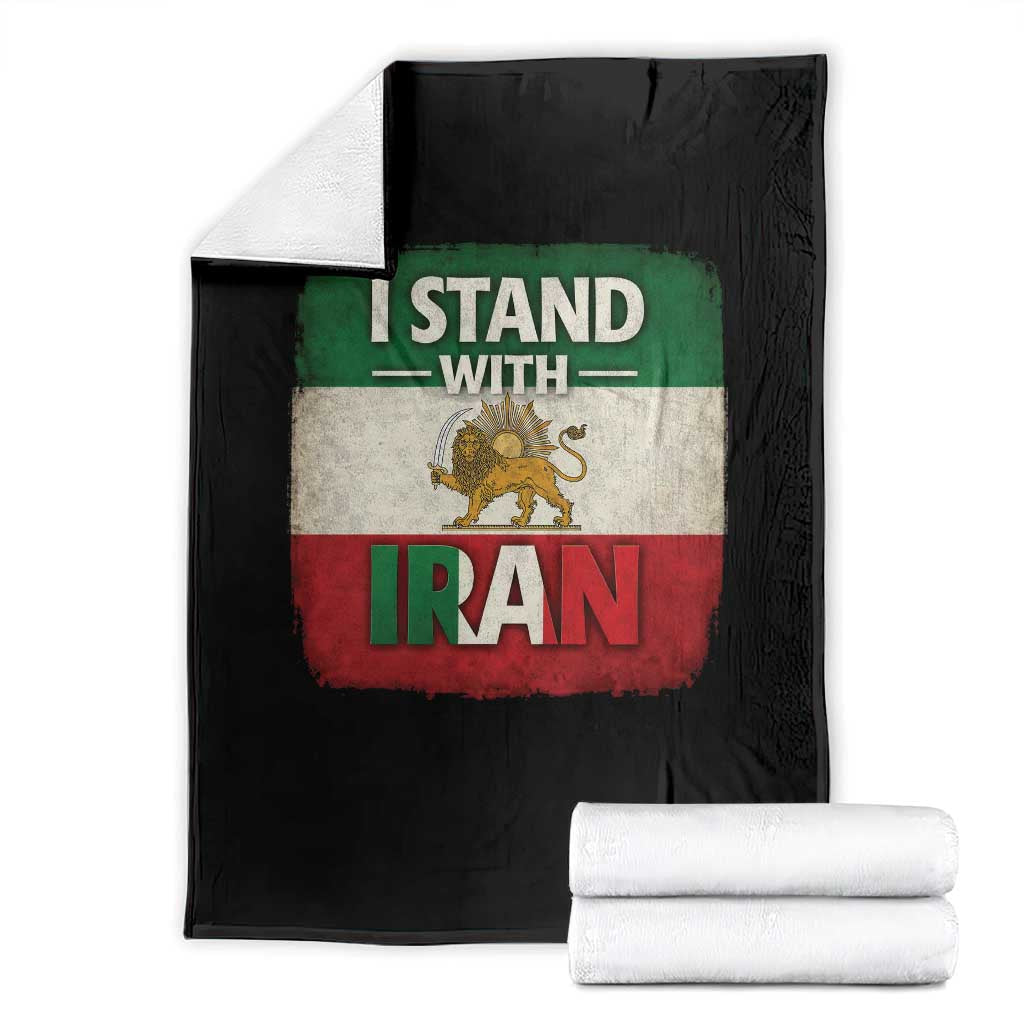 I Stand With Iran Throw Blanket Free Iran Support Persian Lion Flag TS11 Black Print Your Wear