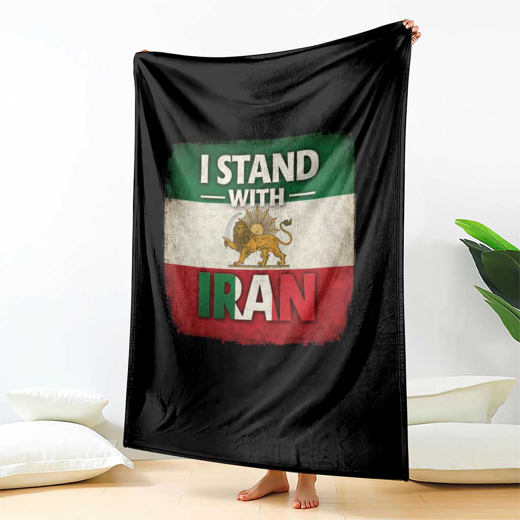 I Stand With Iran Throw Blanket Free Iran Support Persian Lion Flag TS11 Print Your Wear