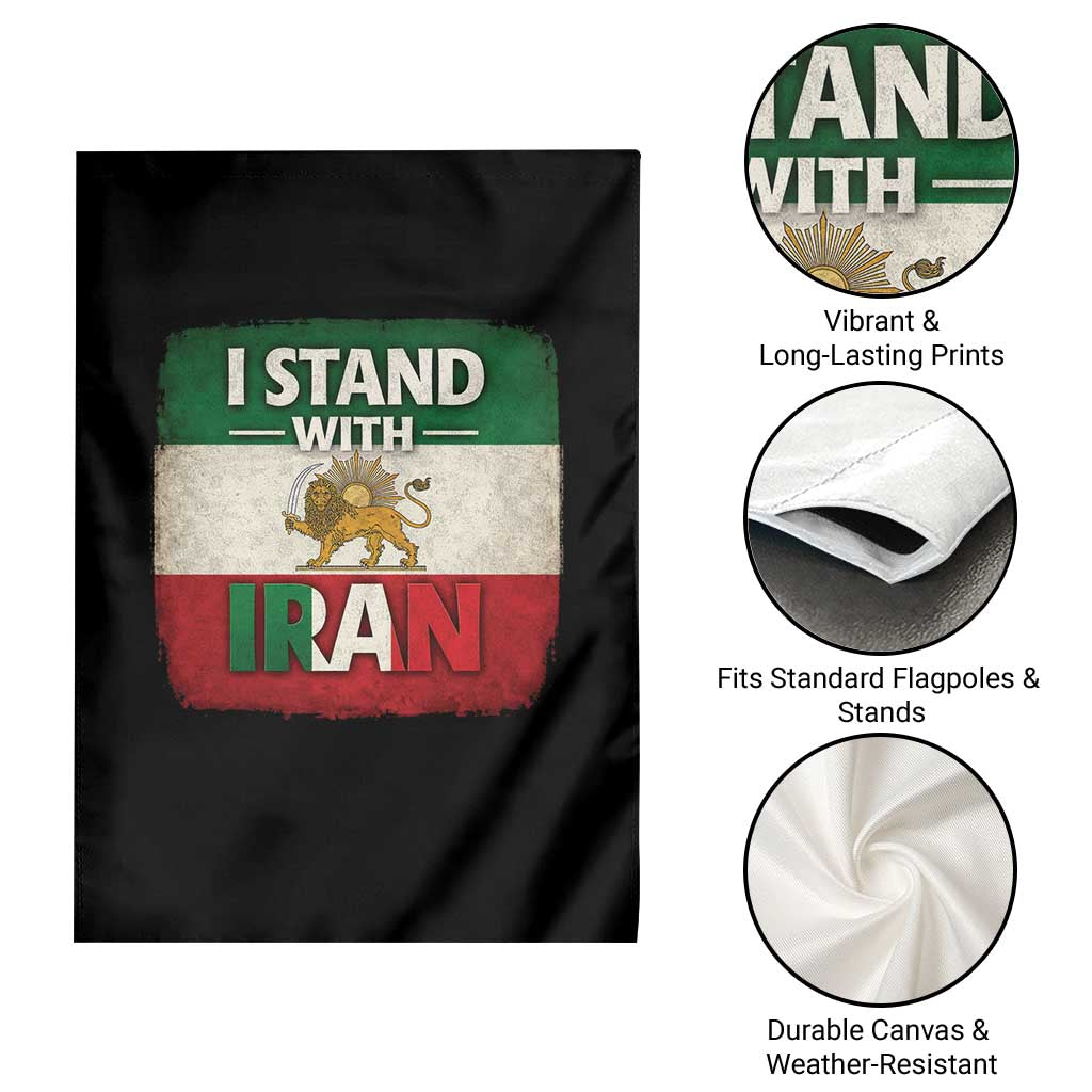 I Stand With Iran Garden Flag Free Iran Support Persian Lion Flag TS11 Print Your Wear