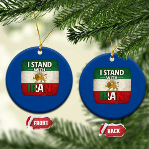 I Stand With Iran Ceramic Ornament Free Iran Support Persian Lion Flag TS11 1pc Blue Print Your Wear