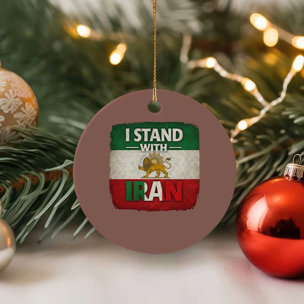 I Stand With Iran Ceramic Ornament Free Iran Support Persian Lion Flag TS11 1pc Mocha Print Your Wear