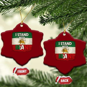 I Stand With Iran Ceramic Ornament Free Iran Support Persian Lion Flag TS11 Print Your Wear