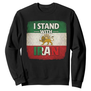 I Stand With Iran Sweatshirt Free Iran Support Persian Lion Flag TS11 Black Print Your Wear