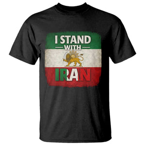 I Stand With Iran T Shirt Free Iran Support Persian Lion Flag TS11 Black Print Your Wear