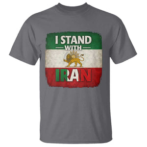 I Stand With Iran T Shirt Free Iran Support Persian Lion Flag TS11 Charcoal Print Your Wear