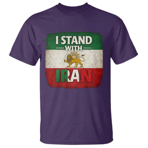 I Stand With Iran T Shirt Free Iran Support Persian Lion Flag TS11 Purple Print Your Wear