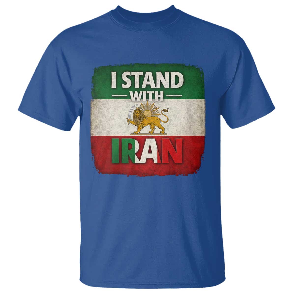 I Stand With Iran T Shirt Free Iran Support Persian Lion Flag TS11 Royal Blue Print Your Wear
