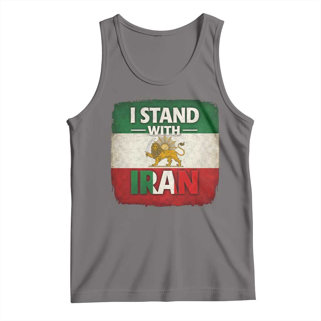 I Stand With Iran Tank Top Free Iran Support Persian Lion Flag TS11 Deep Heather Print Your Wear