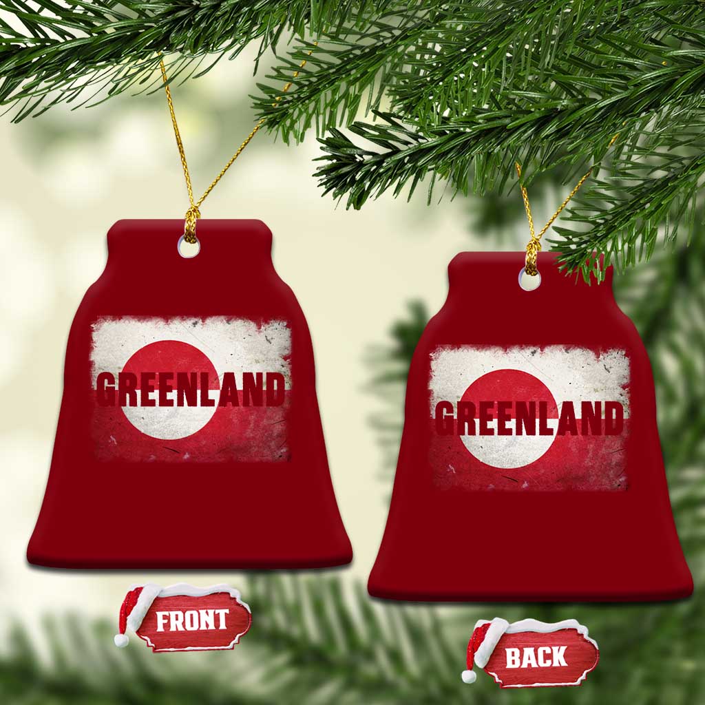Greenland Pride Patriotic Greenlander Heritage Vintage Flag Ceramic Ornament TS11 Print Your Wear