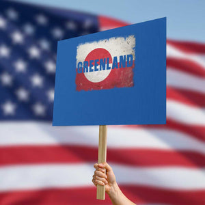 Greenland Pride Patriotic Greenlander Heritage Vintage Flag Protest Sign TS11 Horizontal 18" × 24" Blue Print Your Wear