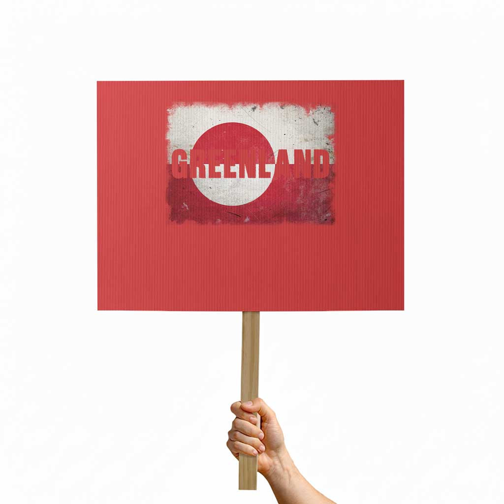 Greenland Pride Patriotic Greenlander Heritage Vintage Flag Protest Sign TS11 Horizontal 18
