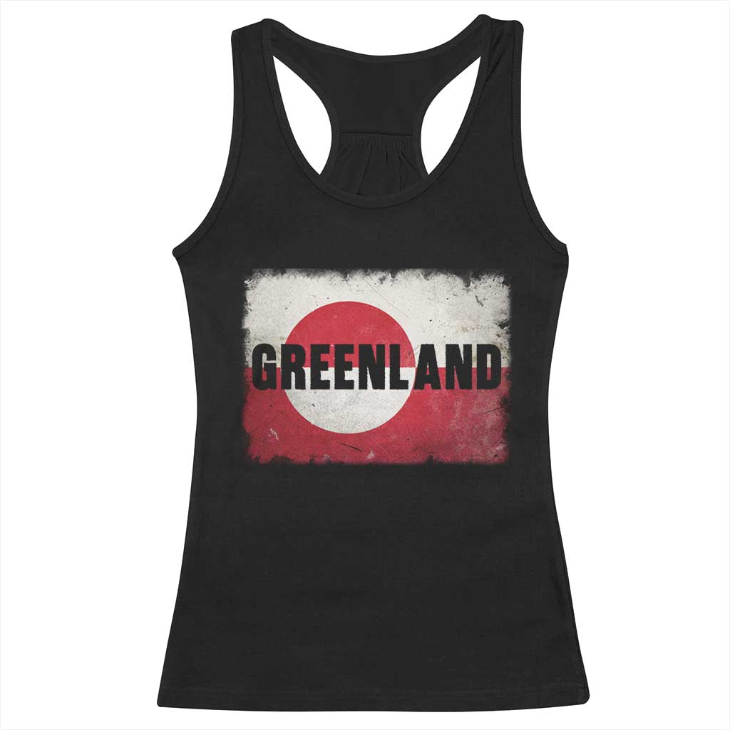Greenland Pride Patriotic Greenlander Heritage Vintage Flag Racerback Tank Top TS11 Black Print Your Wear