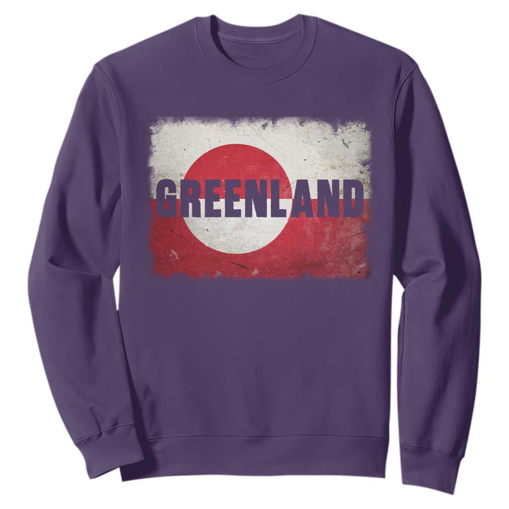 Greenland Pride Patriotic Greenlander Heritage Vintage Flag Sweatshirt TS11 Purple Print Your Wear