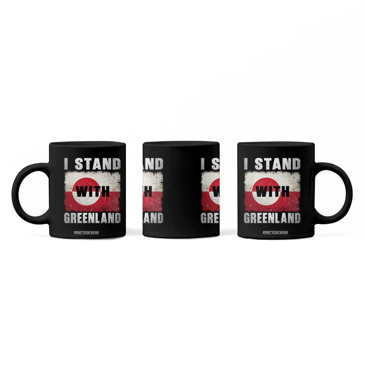 I Stand With Greenland Coffee Mug Support Greenlanders Vintage Greenland Flag TS11 Print Your Wear