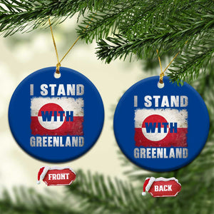 I Stand With Greenland Ceramic Ornament Support Greenlanders Vintage Greenland Flag TS11 1pc Blue Print Your Wear