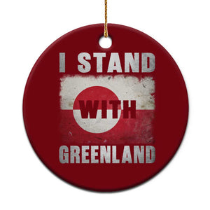 I Stand With Greenland Ceramic Ornament Support Greenlanders Vintage Greenland Flag TS11 1pc Red Print Your Wear