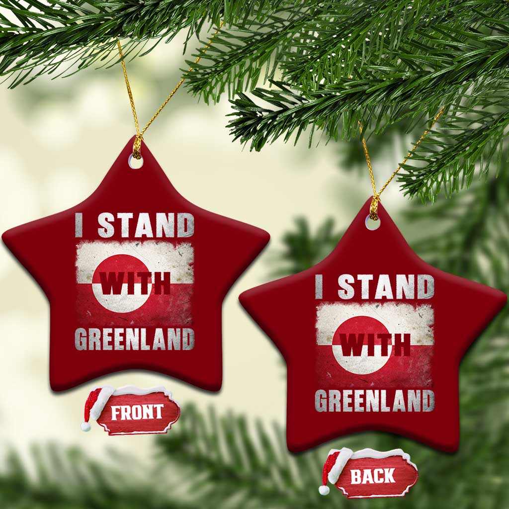 I Stand With Greenland Ceramic Ornament Support Greenlanders Vintage Greenland Flag TS11 Print Your Wear