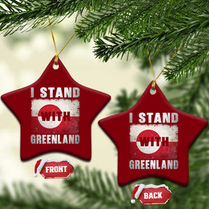I Stand With Greenland Ceramic Ornament Support Greenlanders Vintage Greenland Flag TS11 Print Your Wear