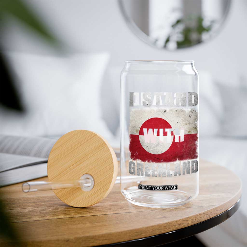 I Stand With Greenland Glass Can Support Greenlanders Vintage Greenland Flag TS11 Print Your Wear
