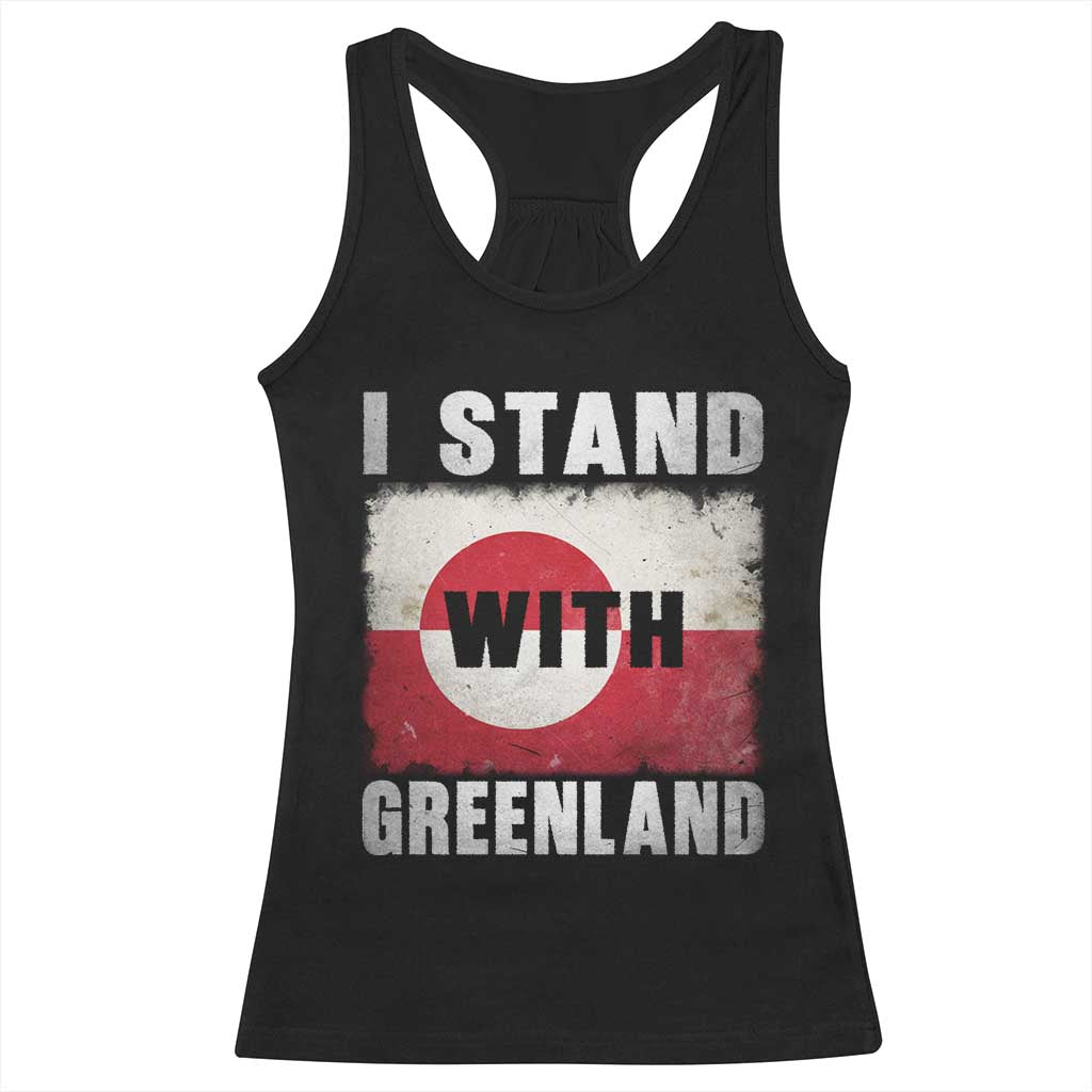 I Stand With Greenland Racerback Tank Top Support Greenlanders Vintage Greenland Flag TS11 Black Print Your Wear
