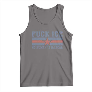 Fck Ice No Human Is Illegal Tank Top Political Protest Immigration Activist TS11 Deep Heather Print Your Wear