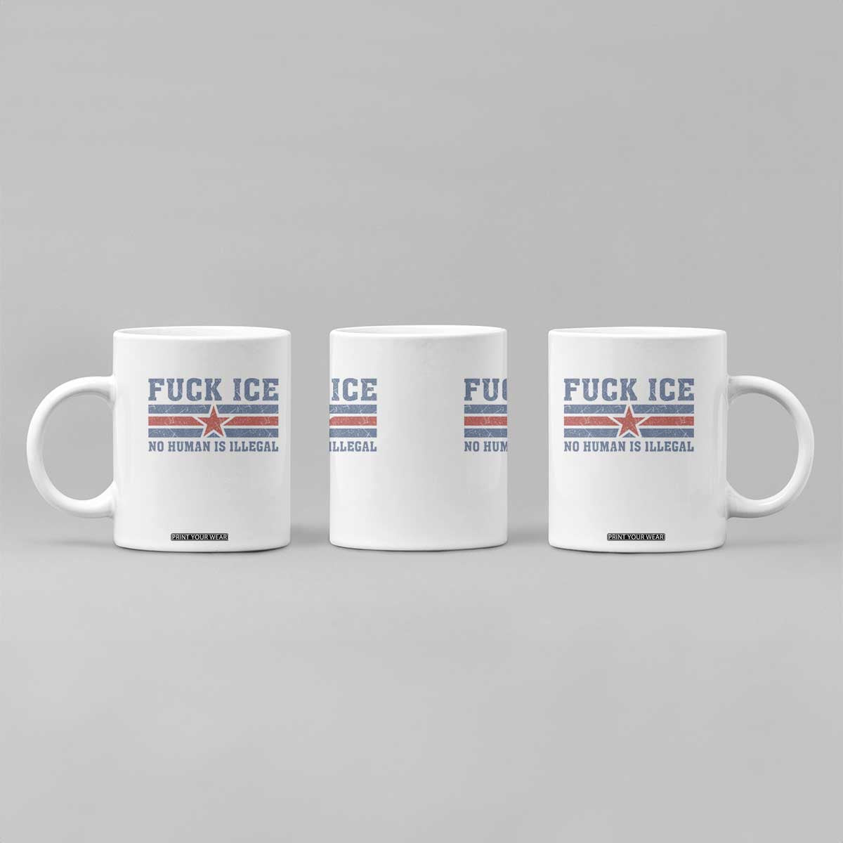 Fck Ice No Human Is Illegal Coffee Mug Political Protest Immigration Activist TS11 Print Your Wear