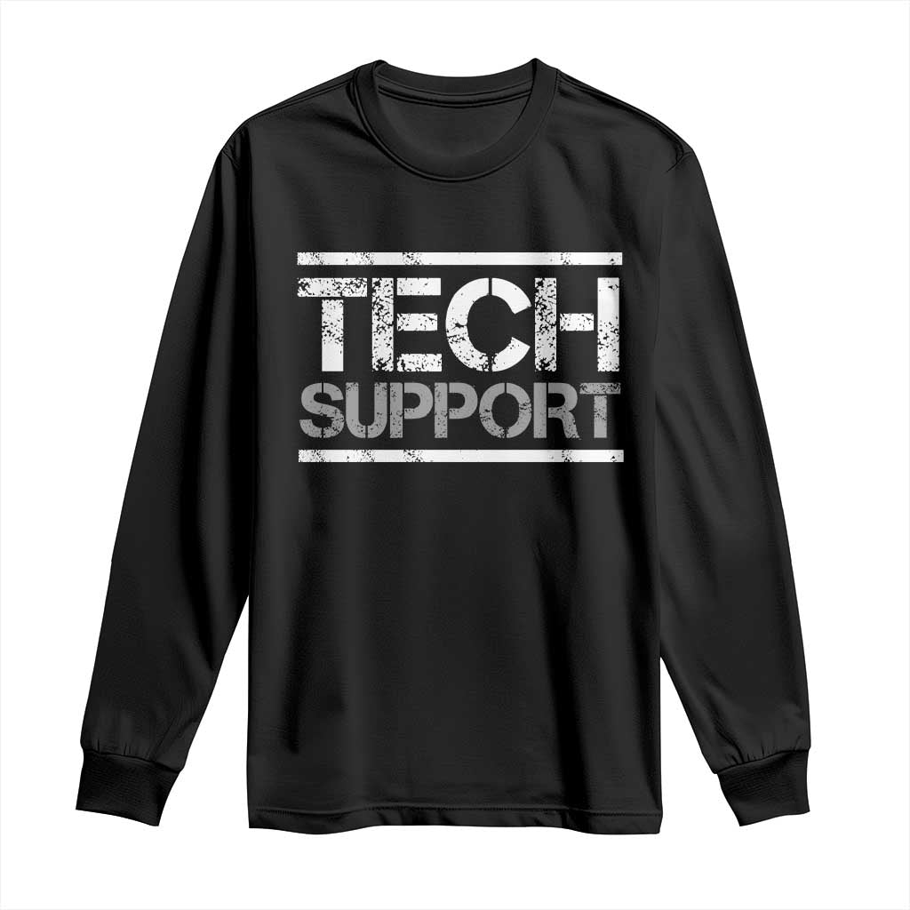 Funny Tech Support DOGE Long Sleeve Shirt Trump Strips TS11 Black Print Your Wear