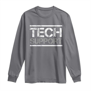 Funny Tech Support DOGE Long Sleeve Shirt Trump Strips TS11 Charcoal Print Your Wear