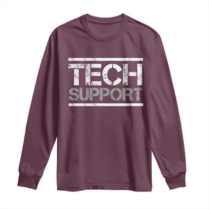 Funny Tech Support DOGE Long Sleeve Shirt Trump Strips TS11 Maroon Print Your Wear