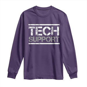 Funny Tech Support DOGE Long Sleeve Shirt Trump Strips TS11 Purple Print Your Wear