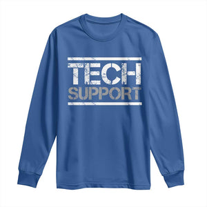 Funny Tech Support DOGE Long Sleeve Shirt Trump Strips TS11 Royal Blue Print Your Wear