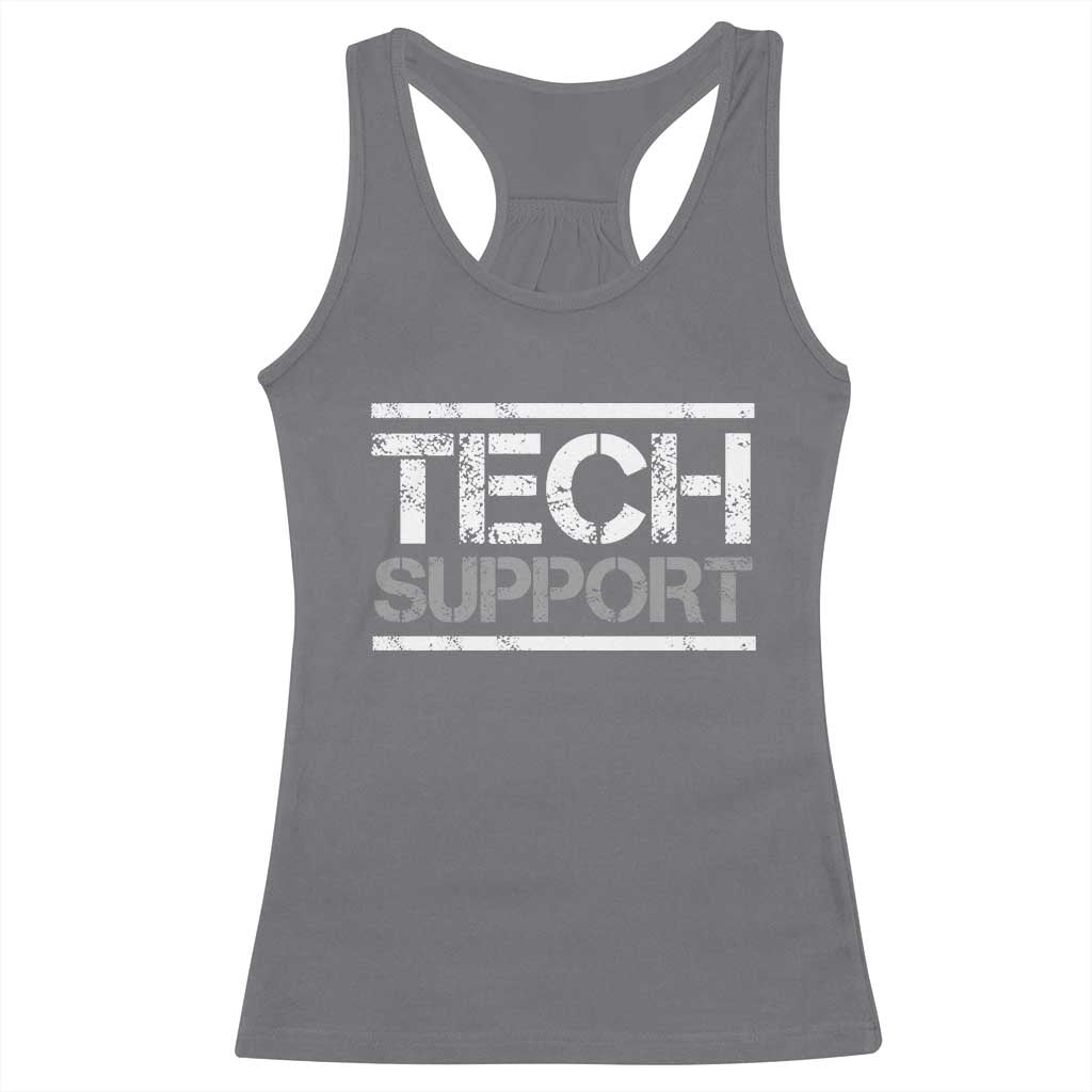 Funny Tech Support DOGE Racerback Tank Top Trump Strips TS11 Charcoal Print Your Wear