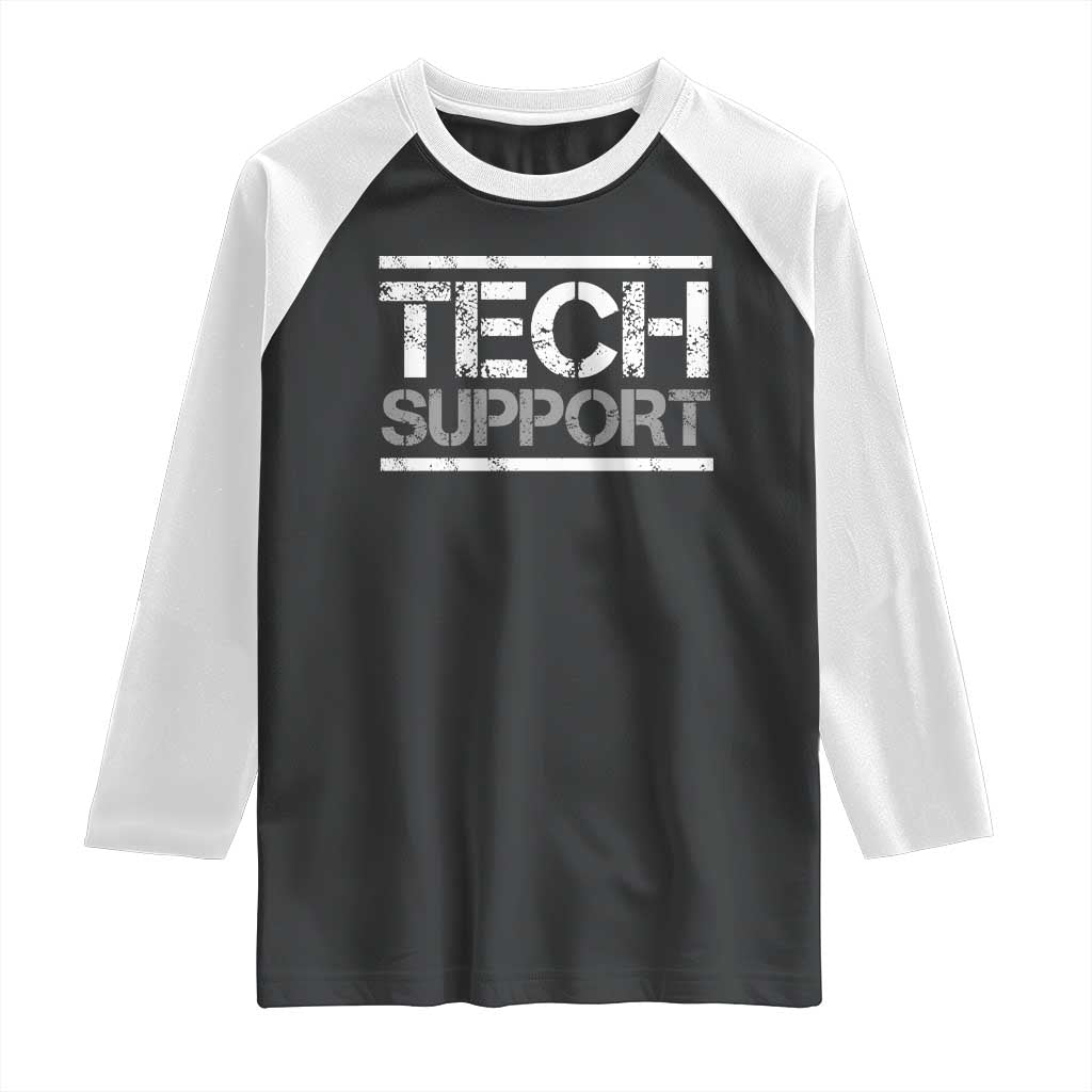 Funny Tech Support DOGE Raglan Shirt Trump Strips TS11 Black White Print Your Wear