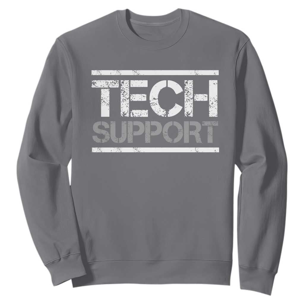 Funny Tech Support DOGE Sweatshirt Trump Strips TS11 Charcoal Print Your Wear