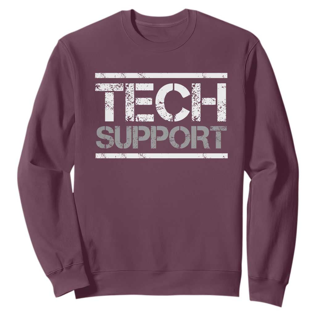 Funny Tech Support DOGE Sweatshirt Trump Strips TS11 Maroon Print Your Wear