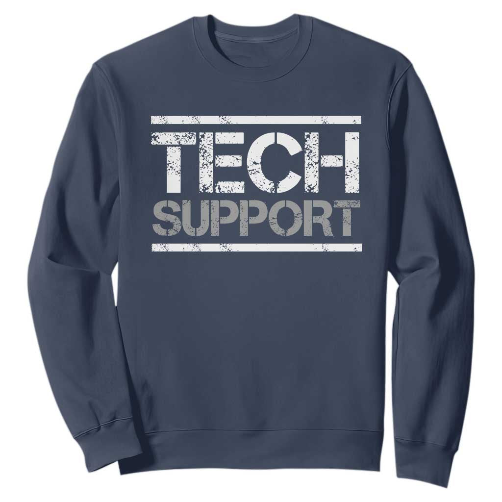Funny Tech Support DOGE Sweatshirt Trump Strips TS11 Navy Print Your Wear