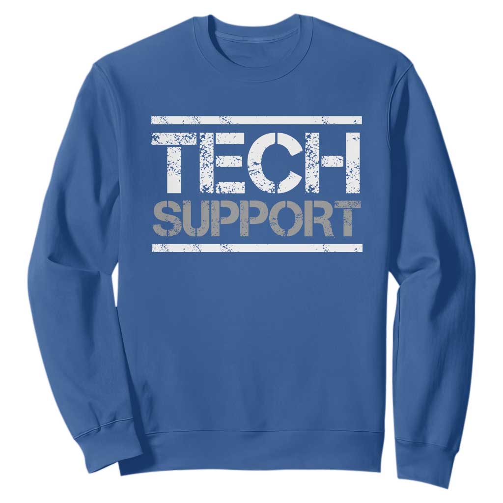 Funny Tech Support DOGE Sweatshirt Trump Strips TS11 Royal Blue Print Your Wear