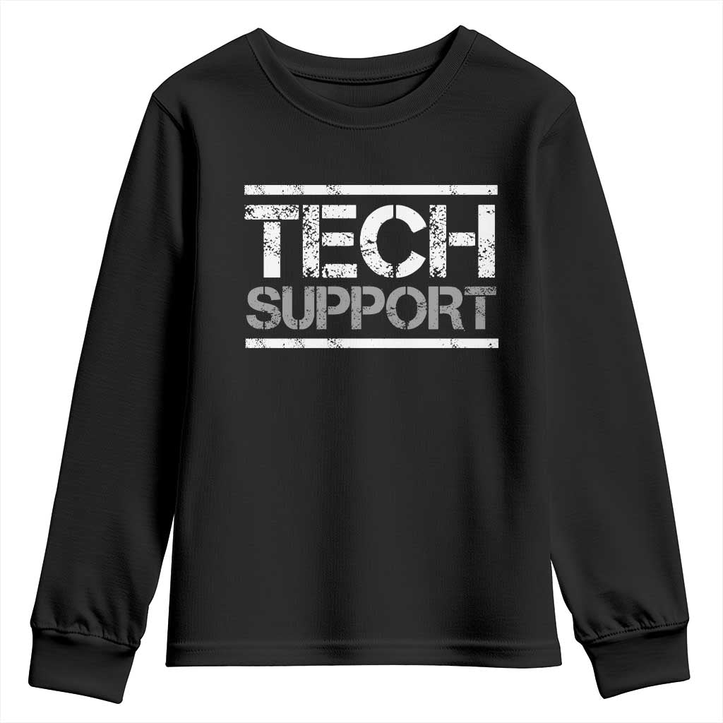 Funny Tech Support DOGE Youth Sweatshirt Trump Strips TS11 Black Print Your Wear