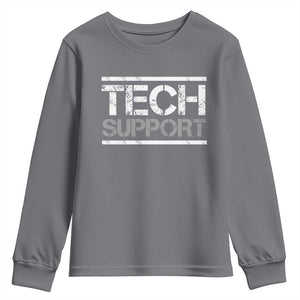 Funny Tech Support DOGE Youth Sweatshirt Trump Strips TS11 Charcoal Print Your Wear