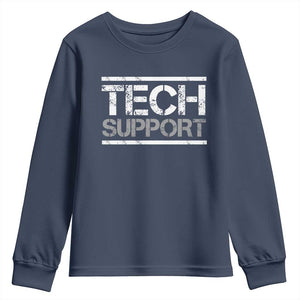 Funny Tech Support DOGE Youth Sweatshirt Trump Strips TS11 Navy Print Your Wear